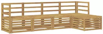 vidaXL Outdoor-Sofagarnitur 5-tlg. Wei&szlig; Massivholz Akazie (3391654)