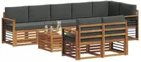 vidaXL Sofagarnituren 9 pcs Natur und Anthrazit Massivholz Akazie