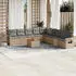 vidaXL Garten-Sofagarnitur 10-tlg. mit Kissen, Poly Rattan, Beige (3256940)