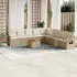 vidaXL Garten-Sofagarnitur 10-tlg. mit Kissen, Poly Rattan, Beige (3256940)