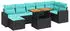 vidaXL Garten-Sofagarnitur 8-tlg. mit Kissen, Poly Rattan, Schwarz (3327067)