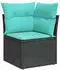 vidaXL Garten-Sofagarnitur 8-tlg. mit Kissen, Poly Rattan, Schwarz (3327067)