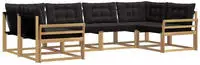 Outdoor-sofagarnitur Mit Kissen 6 Pcs Wei&szlig; Und Schwarz Vidaxl