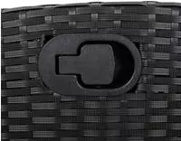 vidaXL 7-tlg. Garten-Essgruppe mit Kissen Schwarz Poly Rattan