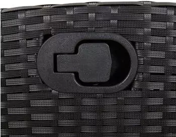 vidaXL Garten-Essgruppe 7-tlg. mit Kissen, Poly Rattan, Schwarz (3212640)