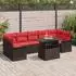 vidaXL Gartenlounge-Set mit Kissen 8-tlg. Poly-Rattan Braun (3348240)