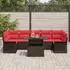 vidaXL Gartenlounge-Set mit Kissen 8-tlg. Poly-Rattan Braun (3348240)