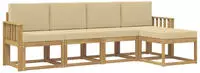 Outdoor-sofagarnitur Mit Kissen 5 Pcs Wei&szlig; Und Beige Vidaxl