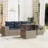 vidaXL Gartensofa-Set 6-teilig mit Kissen, Polyrattan, Grau (3275291)