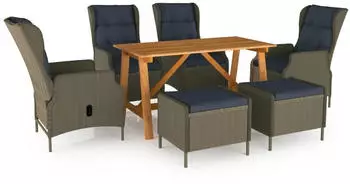 vidaXL Garten-Essgruppe 7-tlg. Braun (3068787)