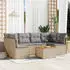 vidaXL Garten-Sofagarnitur 7-tlg. mit Kissen Poly Rattan Beige (3223559)