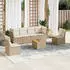 vidaXL Garten-Sofagarnitur 7-tlg. mit Kissen Poly Rattan Beige (3223559)