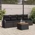 vidaXL Gartenlounge-Set mit Stauraum 5-tlg. Poly-Rattan Schwarz (3356182)