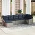vidaXL Garten-Sofa-Set 7-tlg. Poly-Rattan Grau/Marineblau (3355484)