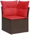 vidaXL Gartensofa-Set 5-teilig mit Kissen, Polyrattan, Braun (3221353)