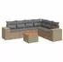 vidaXL Garten-Sofagarnitur 7-tlg. Poly Rattan mit Kissen Beige (3257801)