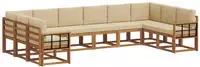 vidaXL Outdoor-Sofagarnitur mit Kissen 10 pcs Natur und Beige