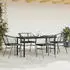 vidaXL Garten-Essgruppe 5-tlg. mit Kissen, Poly Rattan/Glas, Schwarz (3334600)