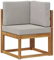 vidaXL Outdoor-Sofagarnitur mit Kissen 8 pcs Nat&uuml;rlich und Hellgrau