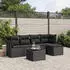 vidaXL Garten-Sofagarnitur 5-tlg. mit Kissen, Poly Rattan, Schwarz (3325262)
