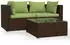vidaXL Garten-Lounge-Set 3-tlg. mit Kissen, Poly Rattan, Braun (317554)
