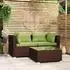 vidaXL Garten-Lounge-Set 3-tlg. mit Kissen, Poly Rattan, Braun (317554)