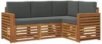 Vidaxl Outdoor Sofa Set 4 Pcs Natural And Anthracite Solid Acacia Wood