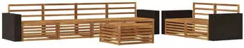 vidaXL Outdoor-Sofagarnitur 7-tlg. Natur Massivholz Akazie (3383062)