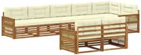 vidaXL Outdoor-Sofagarnitur mit Kissen 8 pcs Natur und Creme