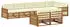 vidaXL Outdoor-Sofagarnitur mit Kissen, 8-tlg., Natur/Creme (3383508)