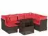 vidaXL Gartensofa-Set 8-teilig mit Kissen, Polyrattan, Braun (3266764)