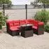 vidaXL Gartensofa-Set 8-teilig mit Kissen, Polyrattan, Braun (3266764)