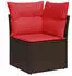 vidaXL Gartensofa-Set 8-teilig mit Kissen, Polyrattan, Braun (3266764)