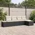 vidaXL Garten-Sofa-Set mit Kissen 5-teilig Schwarz Poly-Rattan (3348063)