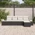 vidaXL Garten-Sofa-Set mit Kissen 5-teilig Schwarz Poly-Rattan (3348063)