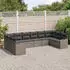 vidaXL Garten Sofa Set 10-teilig mit Kissen, Poly-Rattan, Grau (3345879)