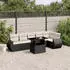 vidaXL Garten-Sofagarnitur 7-tlg. mit Kissen Schwarz Polyrattan (3268546)