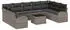 vidaXL Garten-Sofa-Set mit Kissen und Stauraum 10-tlg. Grau Poly-Rattan (3354878)