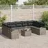 vidaXL Garten-Sofa-Set mit Kissen und Stauraum 10-tlg. Grau Poly-Rattan (3354878)