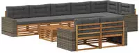vidaXL Outdoor-Sofagarnitur mit Kissen 9 pcs
