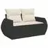 vidaXL Garten-Sofagarnitur 6-tlg. mit Kissen, Poly Rattan, Schwarz (3326637)