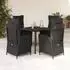 vidaXL Garten-Essgruppe 5-tlg. mit Kissen, Poly Rattan, Schwarz (3213185)