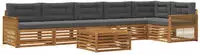 vidaXL Outdoor-Sofagarnitur mit Kissen 7 pcs Natur und Anthrazit