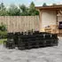 vidaXL Garten-Essgruppe 17-tlg. mit Kissen, Poly Rattan, Grau (3211004)