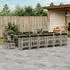 vidaXL Garten-Essgruppe 17-tlg. mit Kissen, Poly Rattan, Grau (3211004)