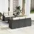 vidaXL Gartenlounge-Set 6-tlg. mit Kissen, Poly-Rattan, Schwarz (3347768)