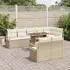 vidaXL Garten-Sofa-Set 9-tlg. mit Stauraum Beige Poly Rattan (3358465)