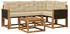 vidaXL Outdoor-Sofagarnitur mit Kissen 5-teilig Natur/Beige (3381929)