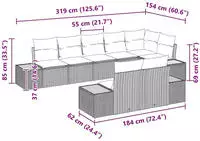 vidaXL Gartensofa-set mit Kissen 8 pcs Schwarz Poly Rattan