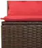 vidaXL Gartensofa-Set 4-teilig mit Kissen, Polyrattan, Braun (3220113)